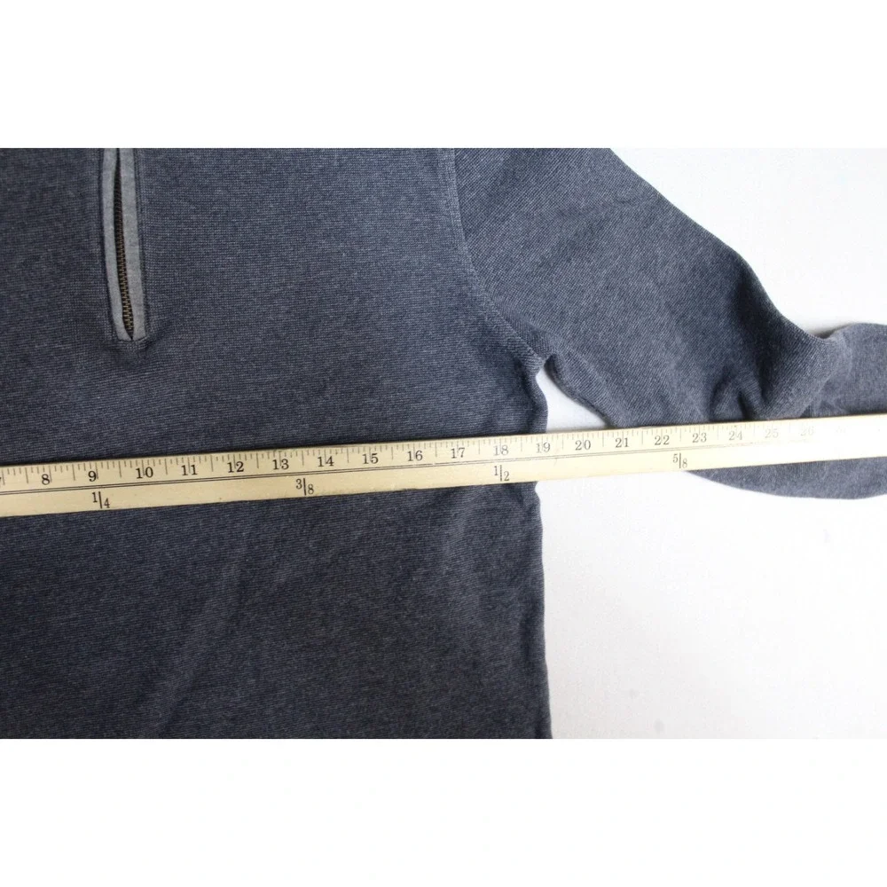 Banana Republic Men Gray Pullover Sweater Quarter Zip Mock Neck Size Medium
